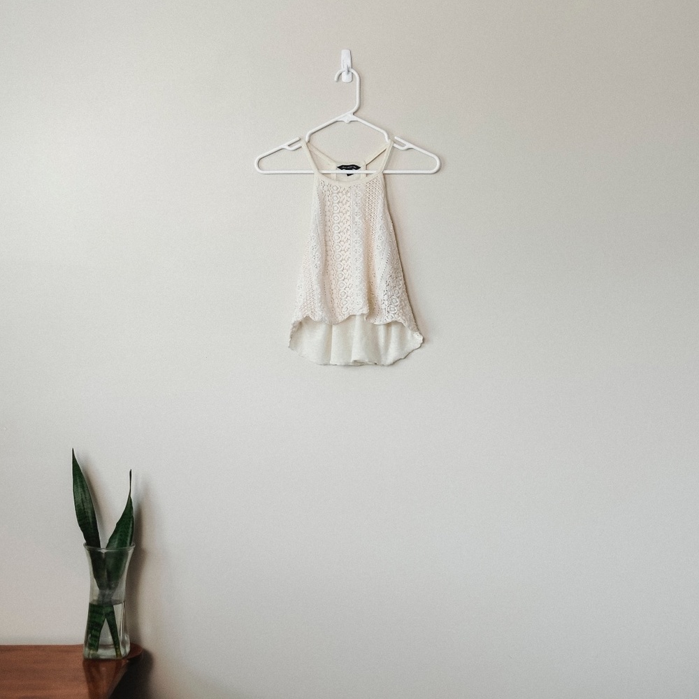 AMERICAN EAGLE CROCHET HIGH NECK CROP TOP